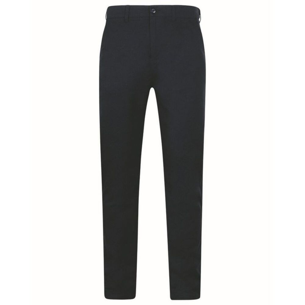 Henbury Mens Stretch Flex Waistband Chinos / Navy